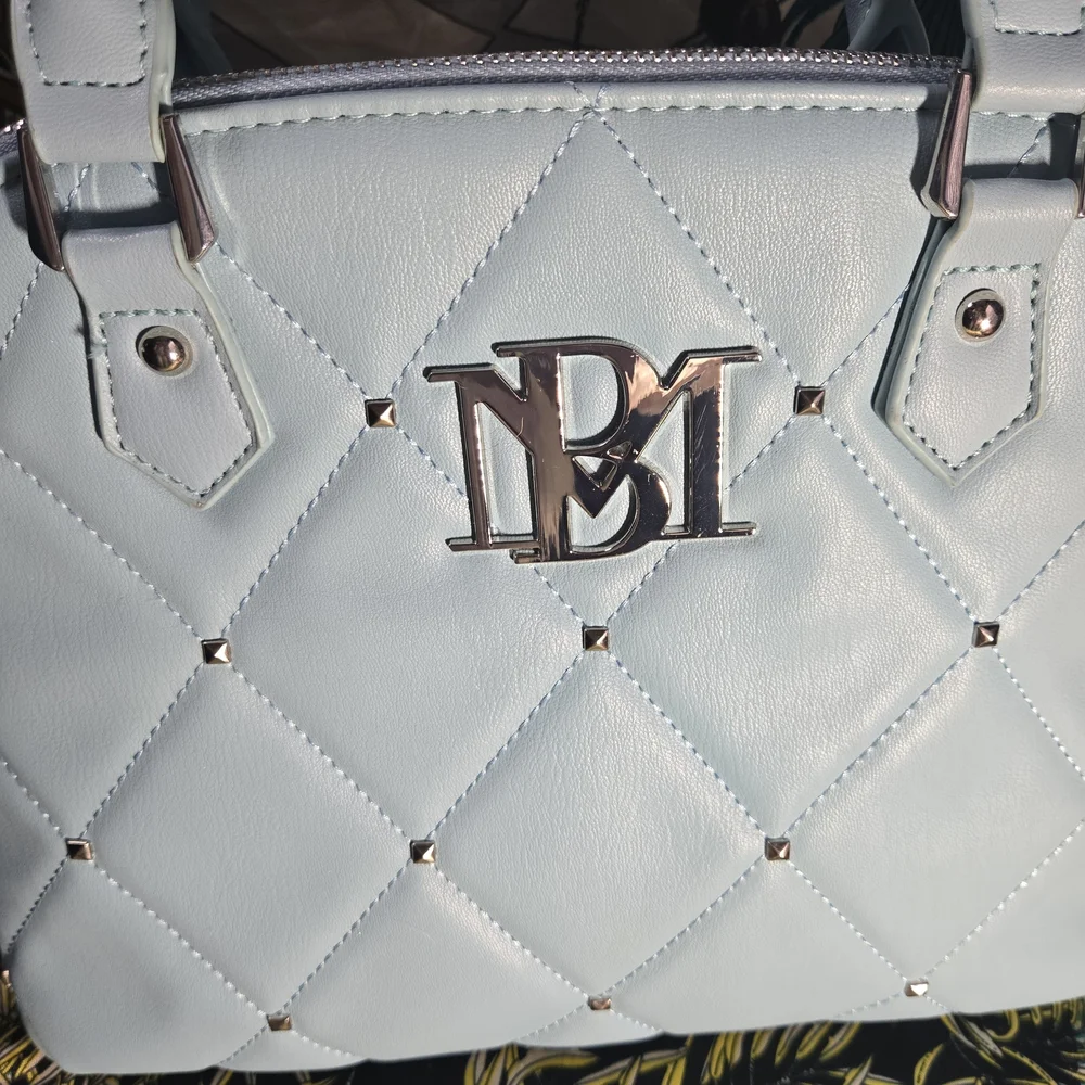 NWOT Badgley Mischka Sky Blue Quilted Satchel With Crossbody Strap